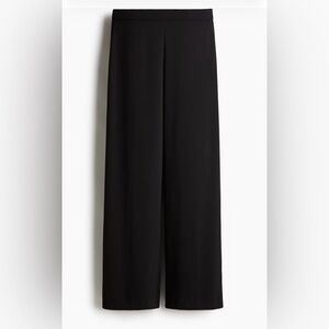 H&M Black Crinkle Cut Wide-Leg Pants Size 14